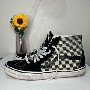 Vans Black and White High-Top Shoes